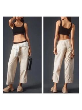 Anthropologie Daily Practice Straight Leg Ankle Pant Cream Women's Size Medium